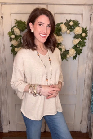 USA Cotton Slub Tunic w/Cuff Detail