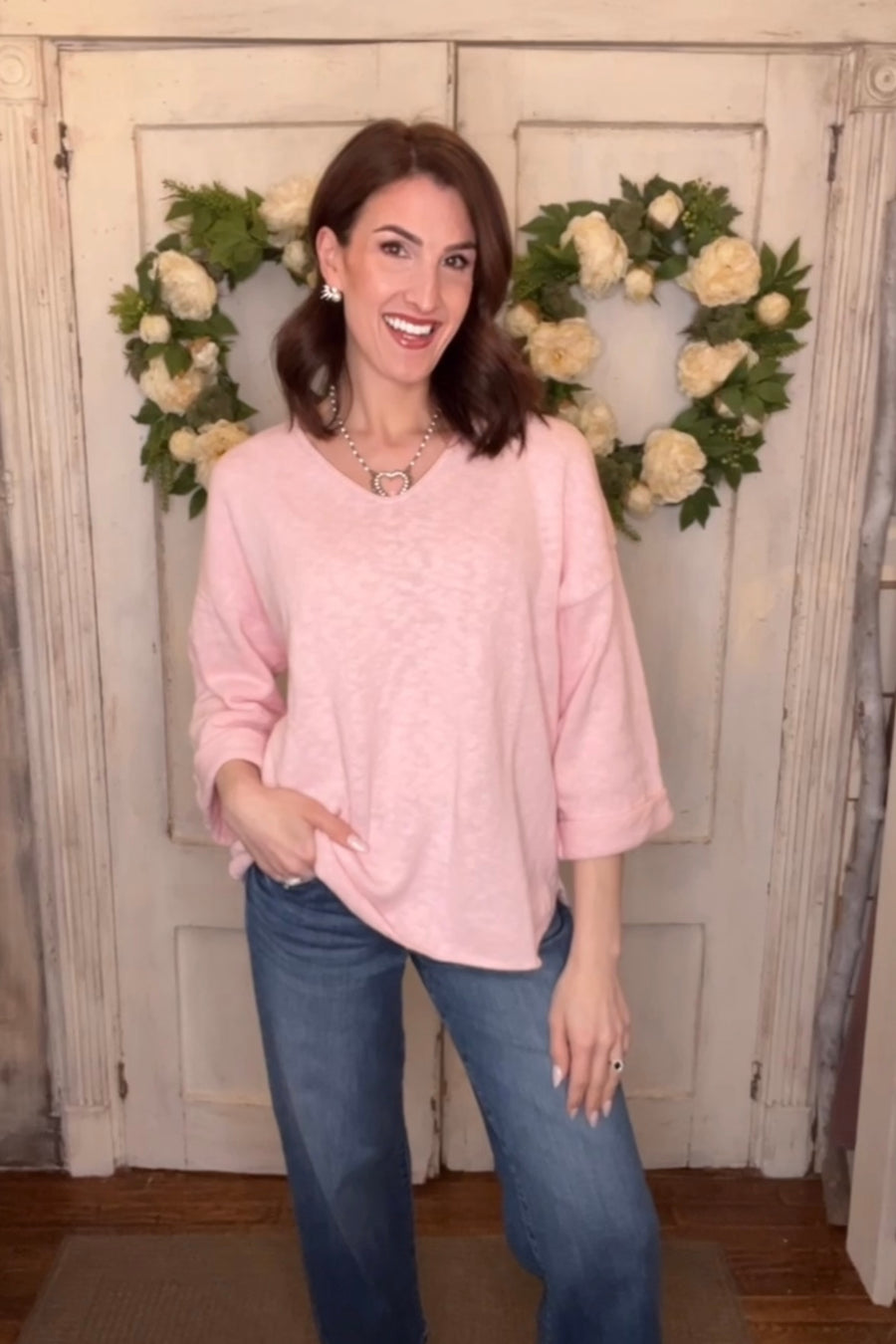 USA Cotton Slub Tunic w/Cuff Detail