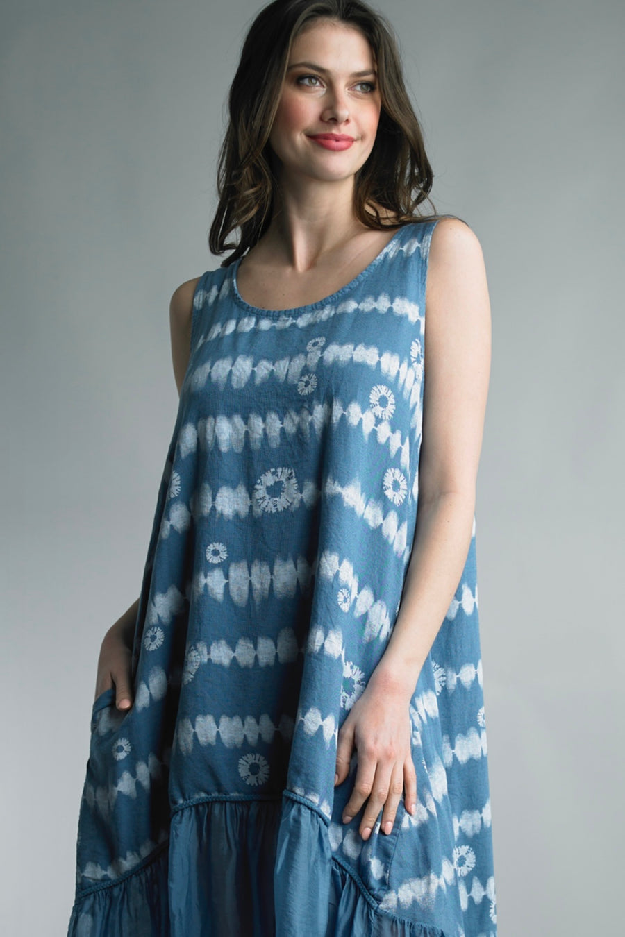 Tie Dye Linen Summer Dress