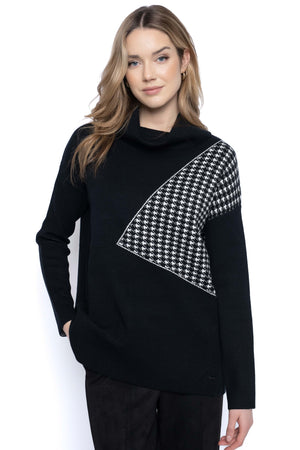 Houndstooth Inset Sweater