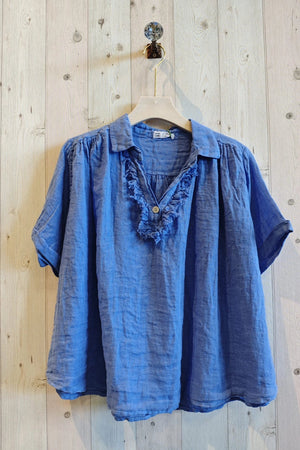 Collared Linen Blouse
