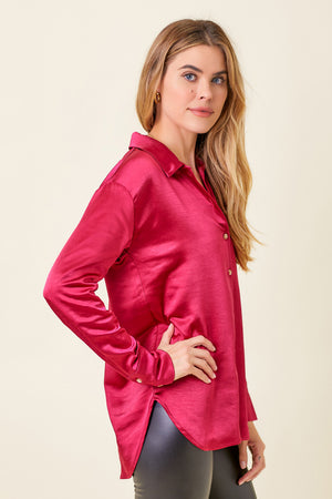 Relaxed Satin Button Down