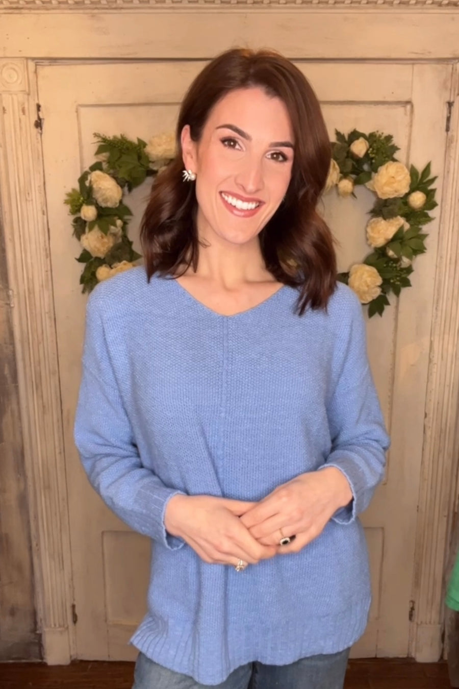 USA Cotton Cotton V-Neck Sweater