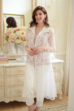Embroidered Organza Duster