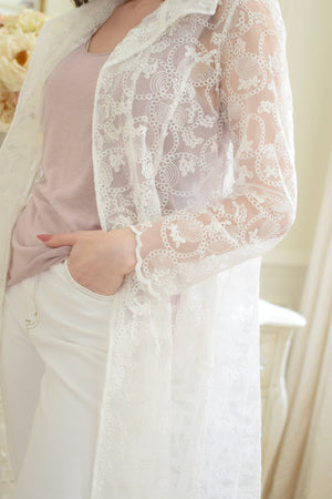 Embroidered Organza Duster