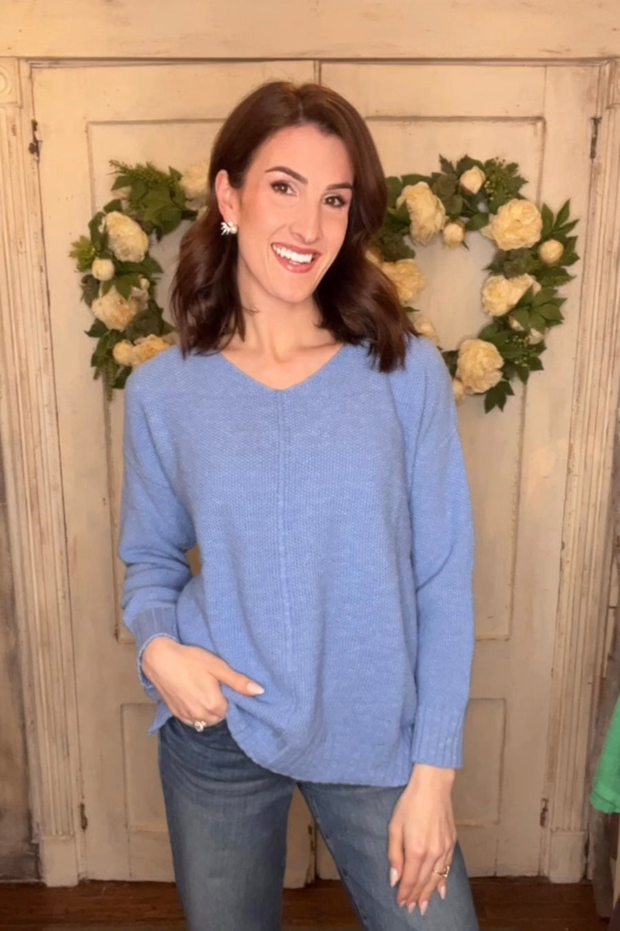 USA Cotton Cotton V-Neck Sweater