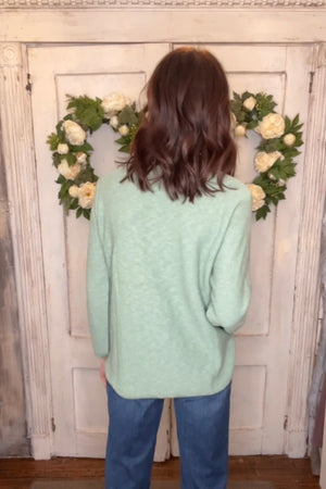 USA Cotton Slub Sweater W/ Princess Seam Detail