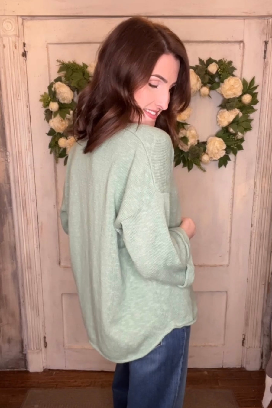 USA Cotton Slub Tunic w/Cuff Detail