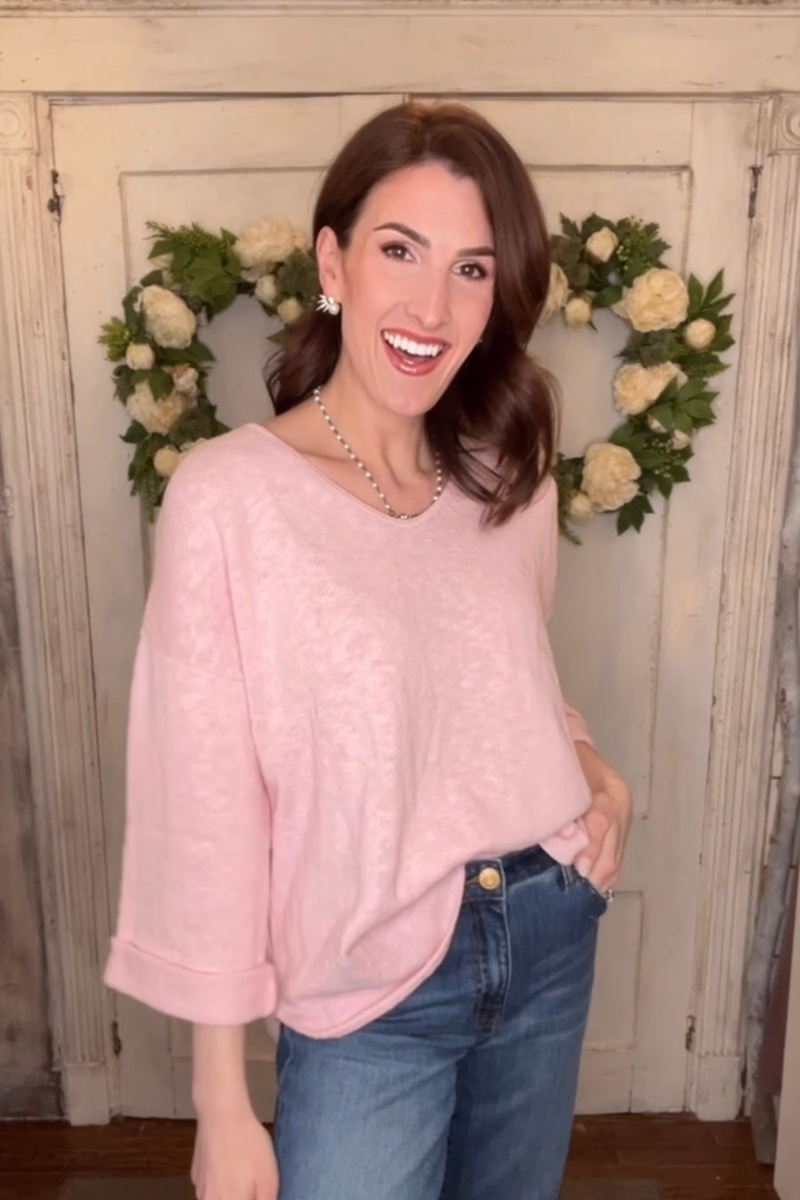 USA Cotton Slub Tunic w/Cuff Detail