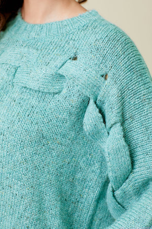 Front Weaving Detail Dolman Pullover