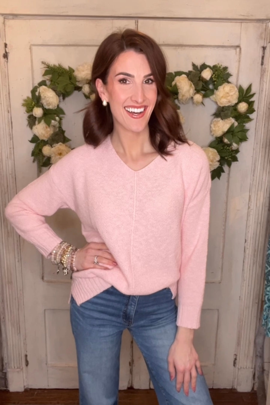 USA Cotton Cotton V-Neck Sweater
