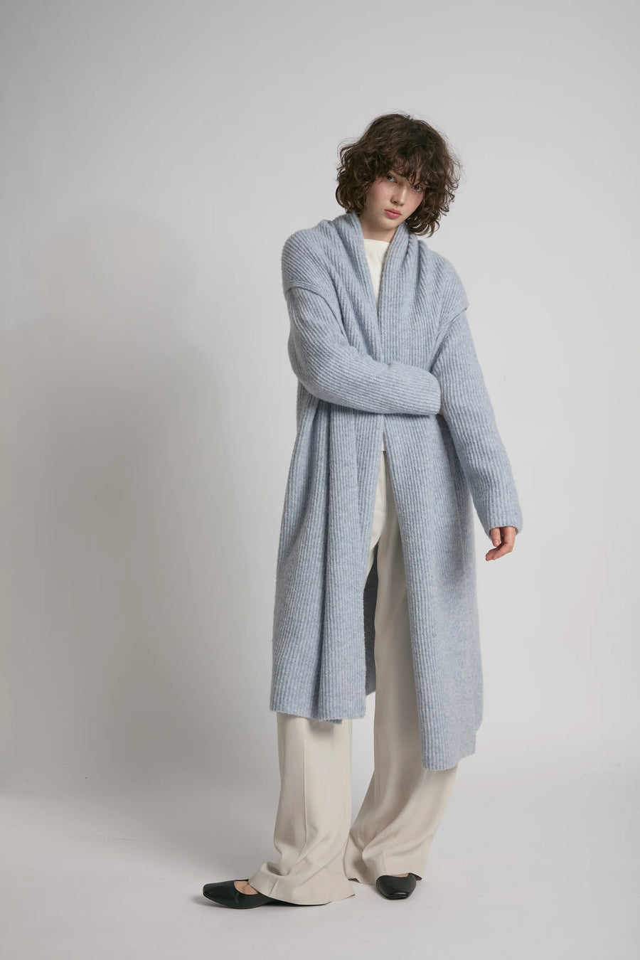 Wide Shawl Collar Cardigan