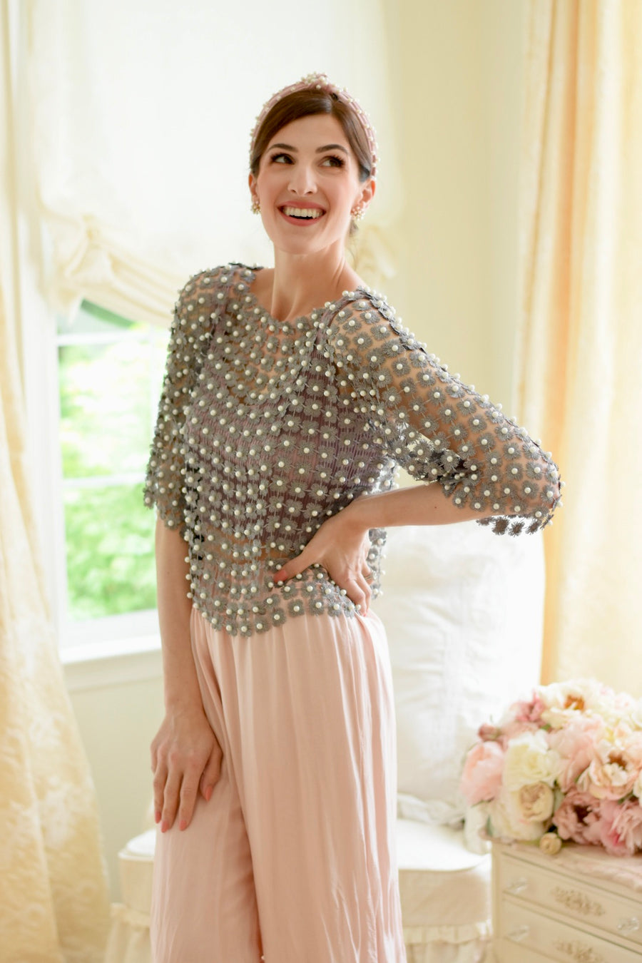 Shimmering  Pearl Top