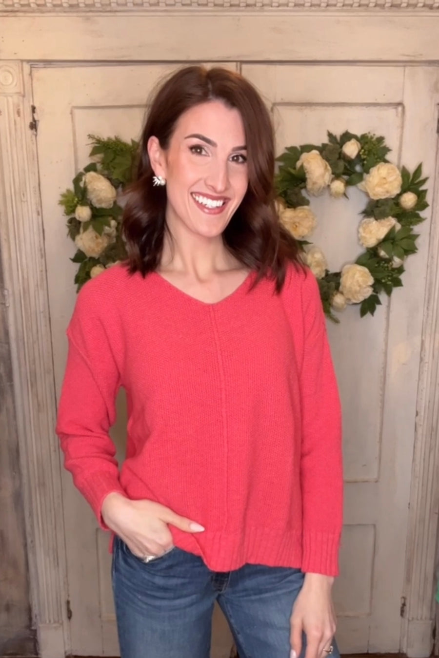 USA Cotton Cotton V-Neck Sweater