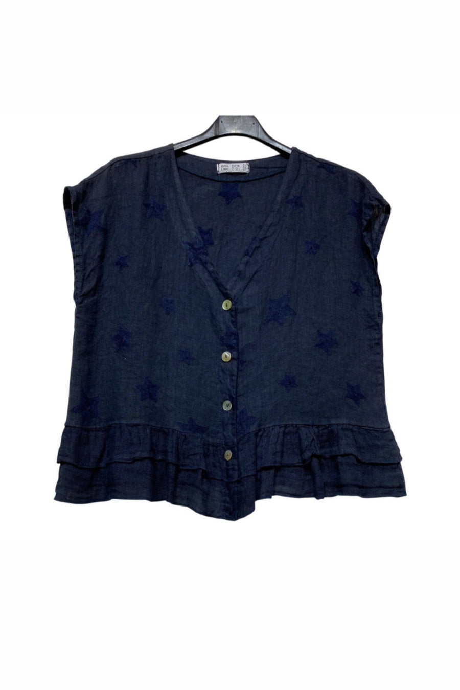 Starry Night Linen Blouse