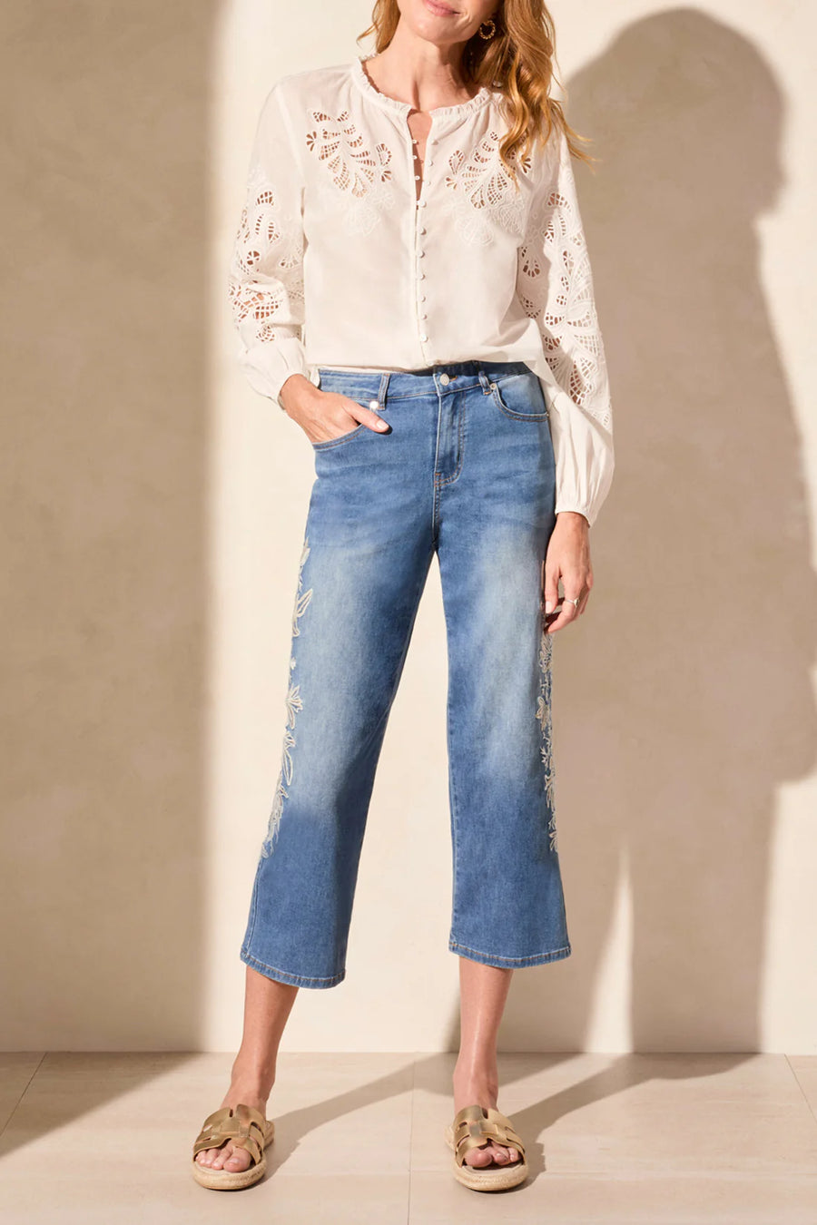 Wildflower Denim Crop Jeans