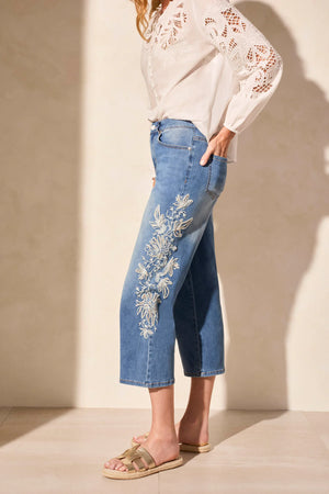 Wildflower Denim Crop Jeans