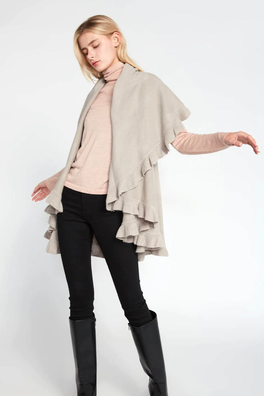 Ruffle Shawl Vest