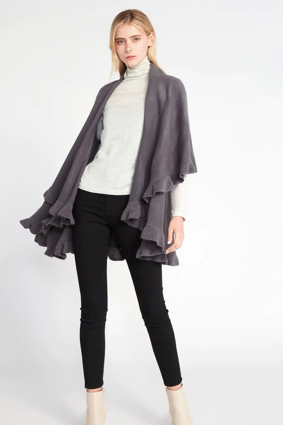 Ruffle Shawl Vest