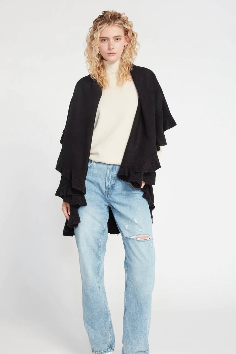 Ruffle Shawl Vest