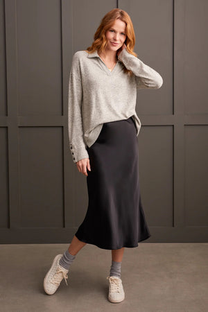 Brushed Knit Collared Top