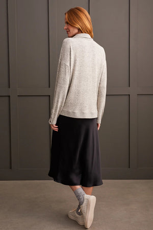 Brushed Knit Collared Top