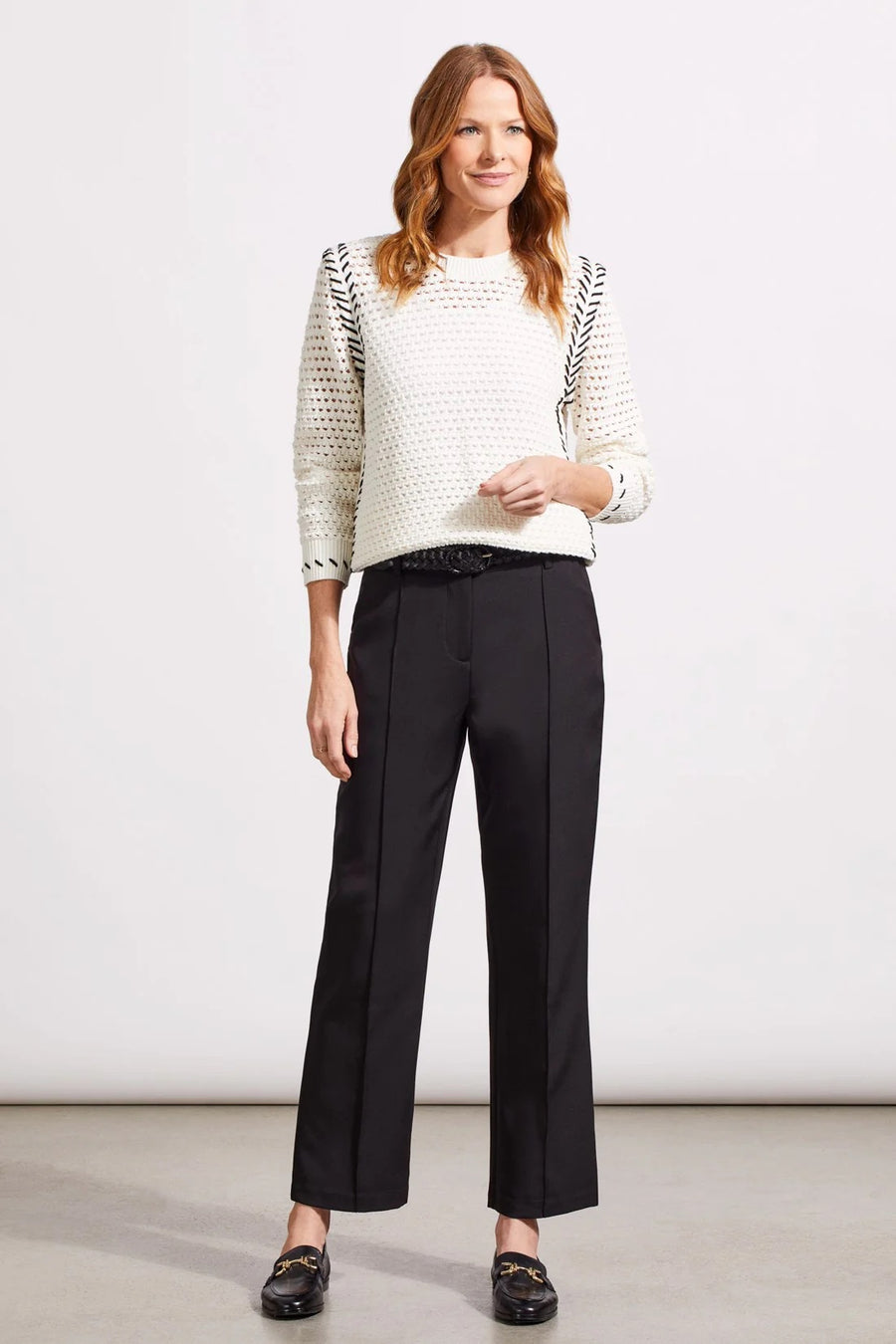 Whip Stitch Crew Neck Cotton Sweater