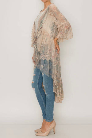 Printed Lace & Crochet Duster