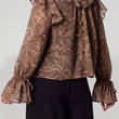 Load image into Gallery viewer, Ruffle Espresso Blouse
