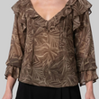 Load image into Gallery viewer, Ruffle Espresso Blouse
