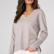 Load image into Gallery viewer, Soft Grey Lace Hem Sweater
