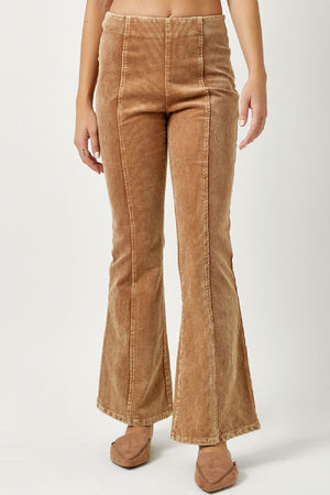 Washed Corduroy Flare Pants