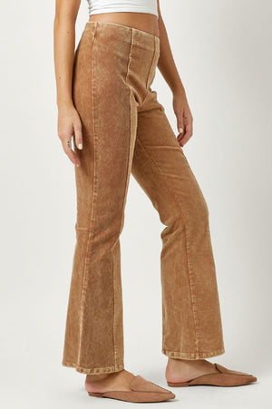 Washed Corduroy Flare Pants