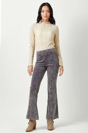 Washed Corduroy Flare Pants