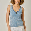 Load image into Gallery viewer, Henley Neck Washed Tank Top
