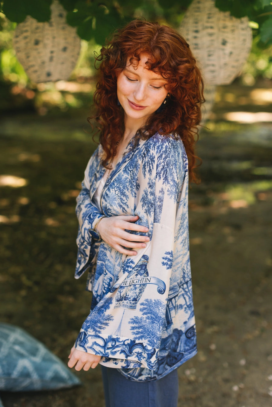 Blue Muse Crop Kimono