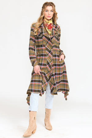 Coco Plaid Trench Coat
