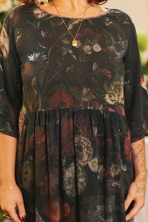 Ruby Hummingbird Quarter Sleeve Dress