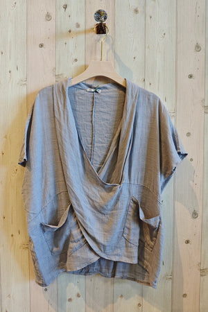 Cowl Linen Popover Top