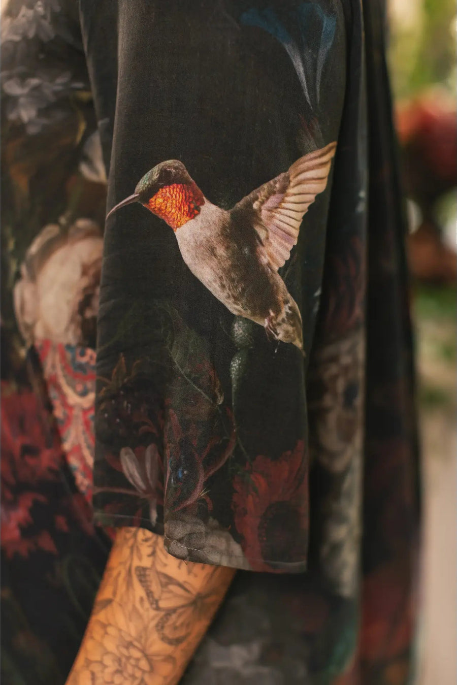 Ruby Hummingbird Quarter Sleeve Dress
