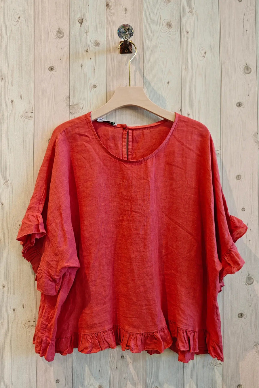 Ruffle Quarter Sleeve Top