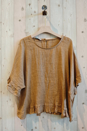 Ruffle Quarter Sleeve Top