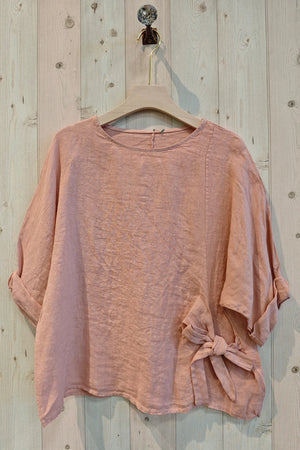 Rosey Bow Linen Top