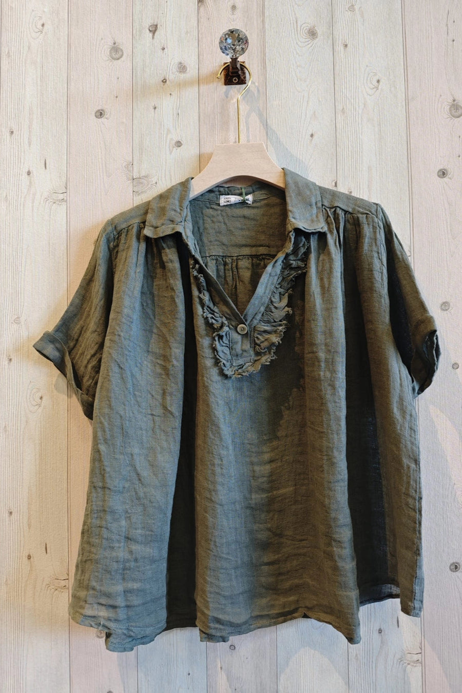 Collared Linen Blouse