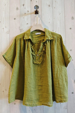 Collared Linen Blouse
