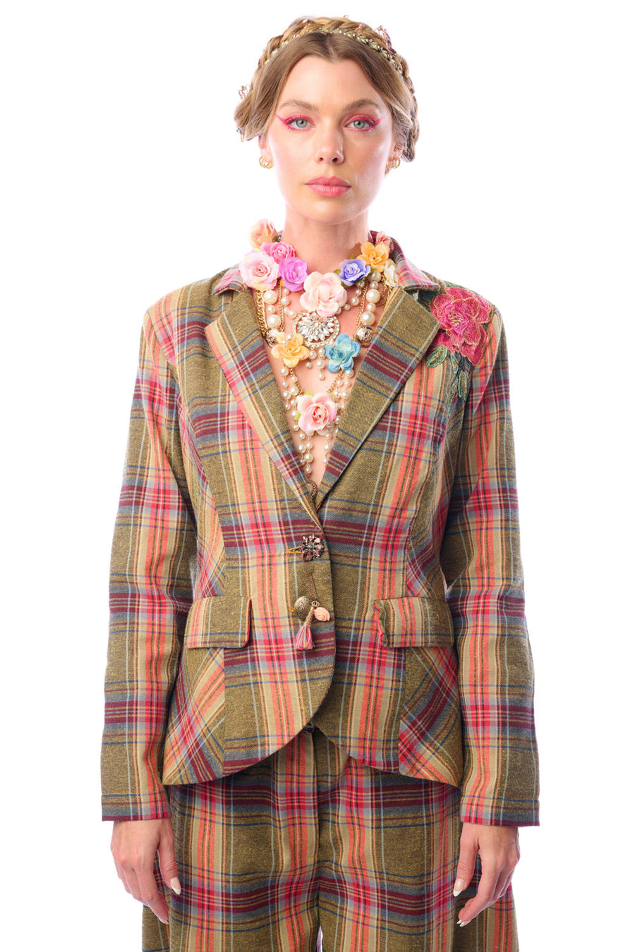 Plaid Statement Blazer