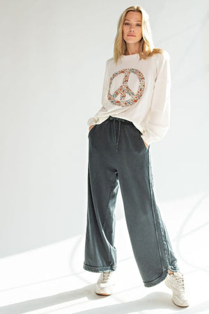 Mineral Washed Terry Knit Pants
