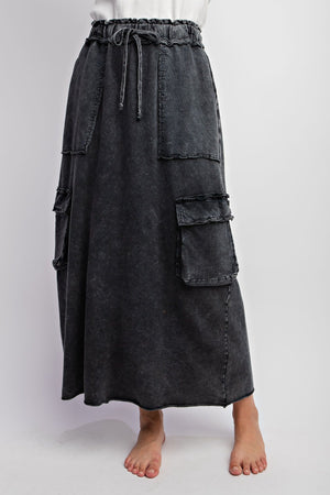 Cotton Terry Cargo Skirt