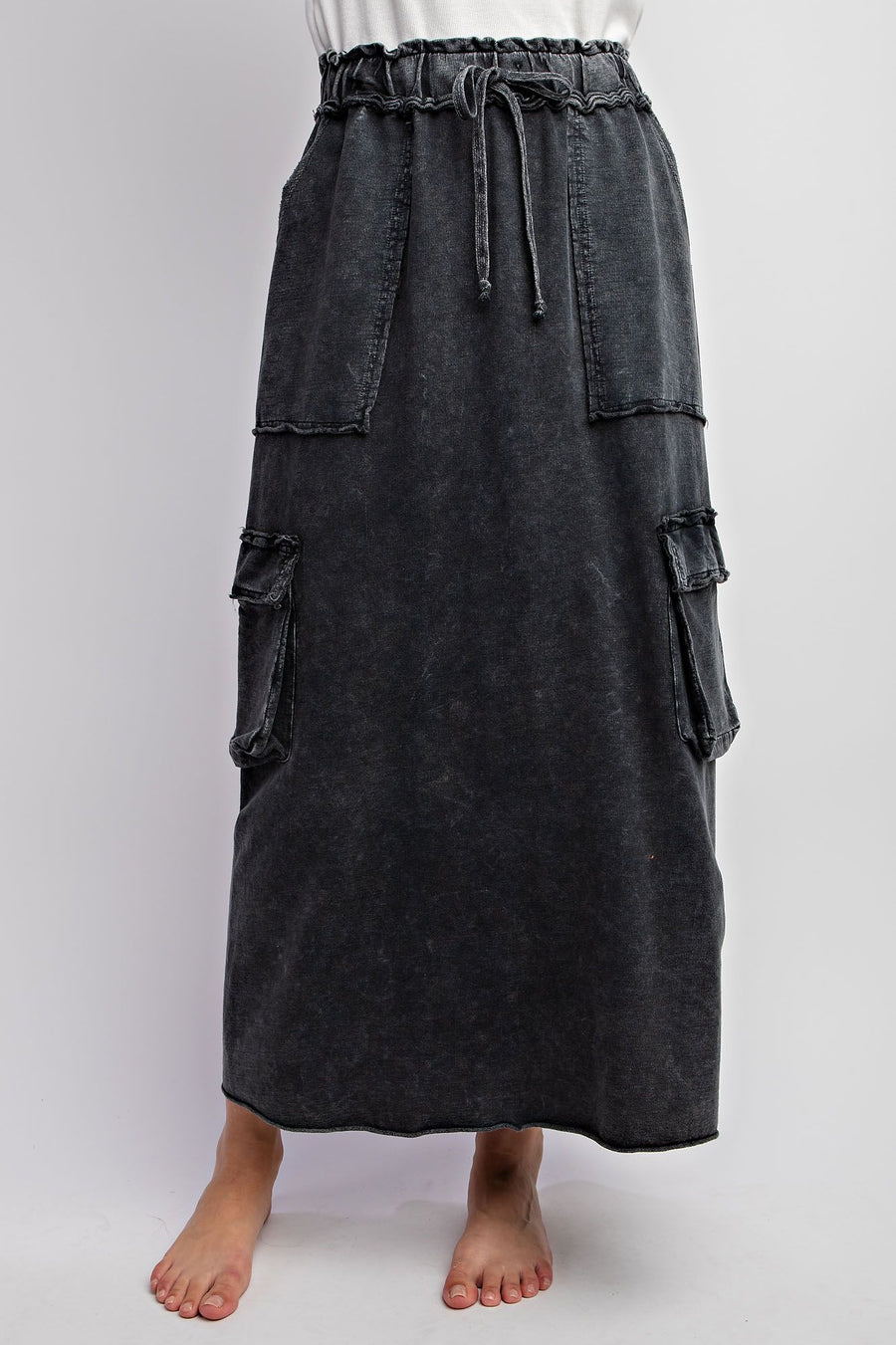 Cotton Terry Cargo Skirt