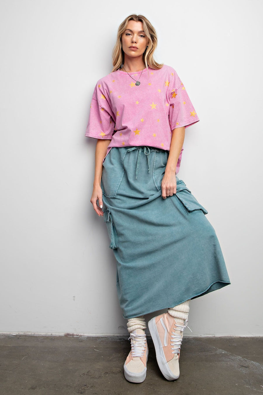 Cotton Terry Cargo Skirt